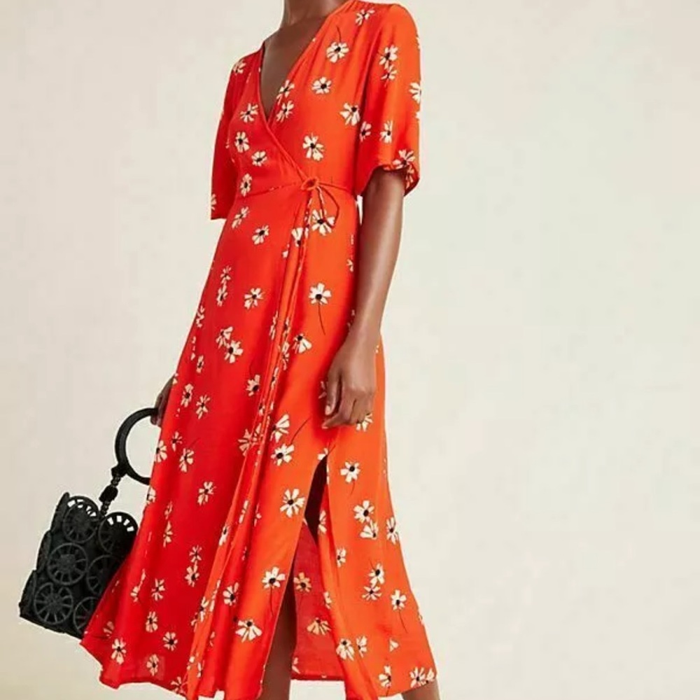 Faithfull the Brand Anthropologie Rivera Midi Wrap Dress